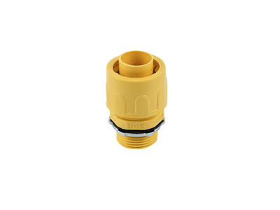 Yellow Non metallic liquid tight straight connector